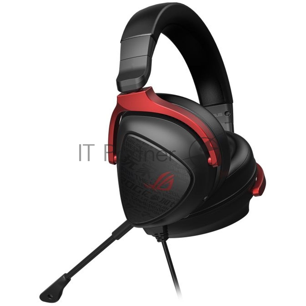 Гарнитура ASUS ROG Delta S Core чёрный-красный, проводная, 3.5 мм, съёмный микрофон, совместимость с PlayStation, Xbox