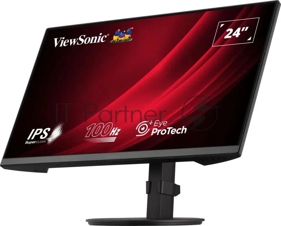 Монитор 23.8" Viewsonic VA2408-HDJ IPS 1920x1080, 100 Гц, 5 мс, 16:9, 250 кд/м², 1xHDMI, 1xDP, 1xVGA, 1x3.5 мм, черный