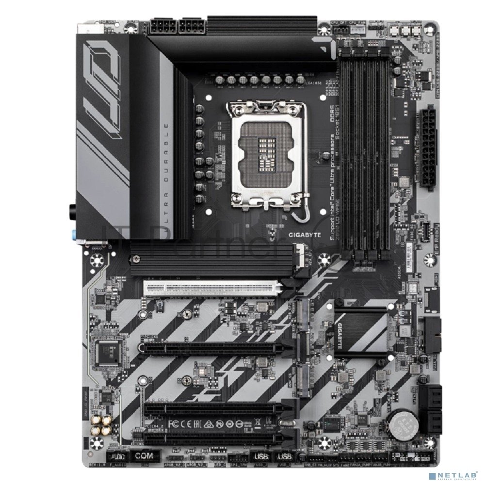 Материнская плата Gigabyte Z890 UD WIFI6E, LGA 1851, Intel Z890, 4xDDR5, 4xSATA, 3xM.2, 1xPCIe 5.0 x16, 2xPCIe 4.0 x4, 1xPCIe 4.0 x1, 1xDP, 1xUSB-C, 1x 2.5Gb LAN, 4xUSB-A 3.2 Gen 1, 1xUSB-A 3.2 Gen 2, 4xUSB-A 2.0, 1xUSB4, 3x3.5 мм, 7.1, ATX