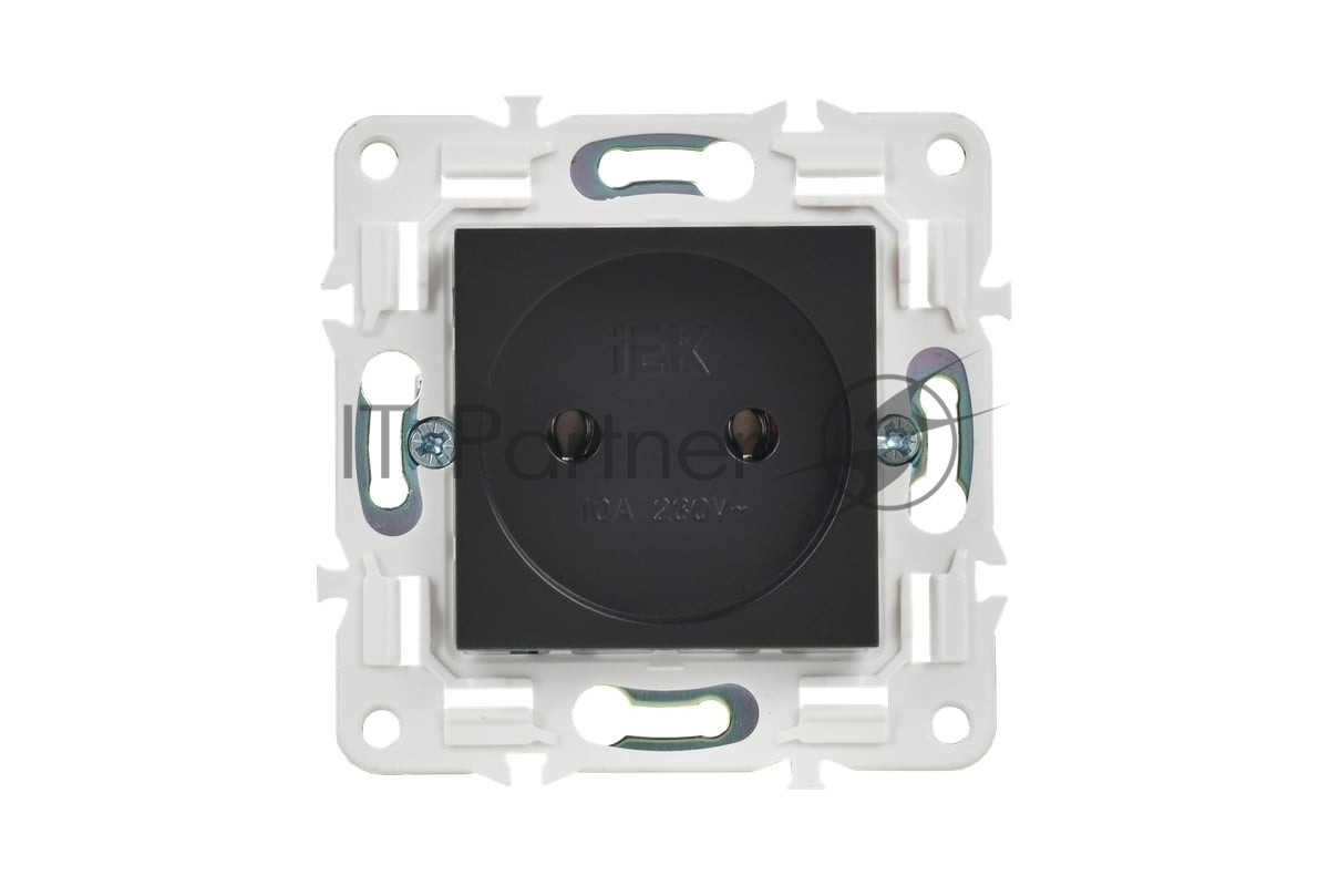 Розетка SKANDY 10А без заземл. без защ. шторок SK-R02Bl черный IEK SK-R10-10-K02