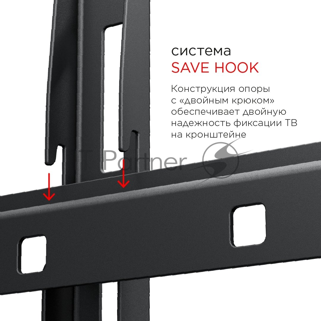 Кронштейн для телевизора Holder LCD-F8601-B черный 55"-100" макс.75кг настенный фиксированный