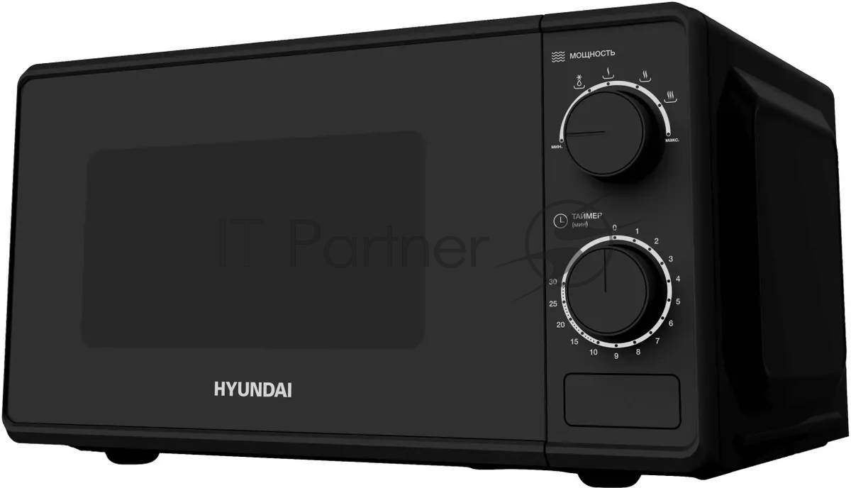 Микроволновая печь Hyundai HYM-M2096 черный, 20 л, 700 Вт, переключатели - поворотный механизм
