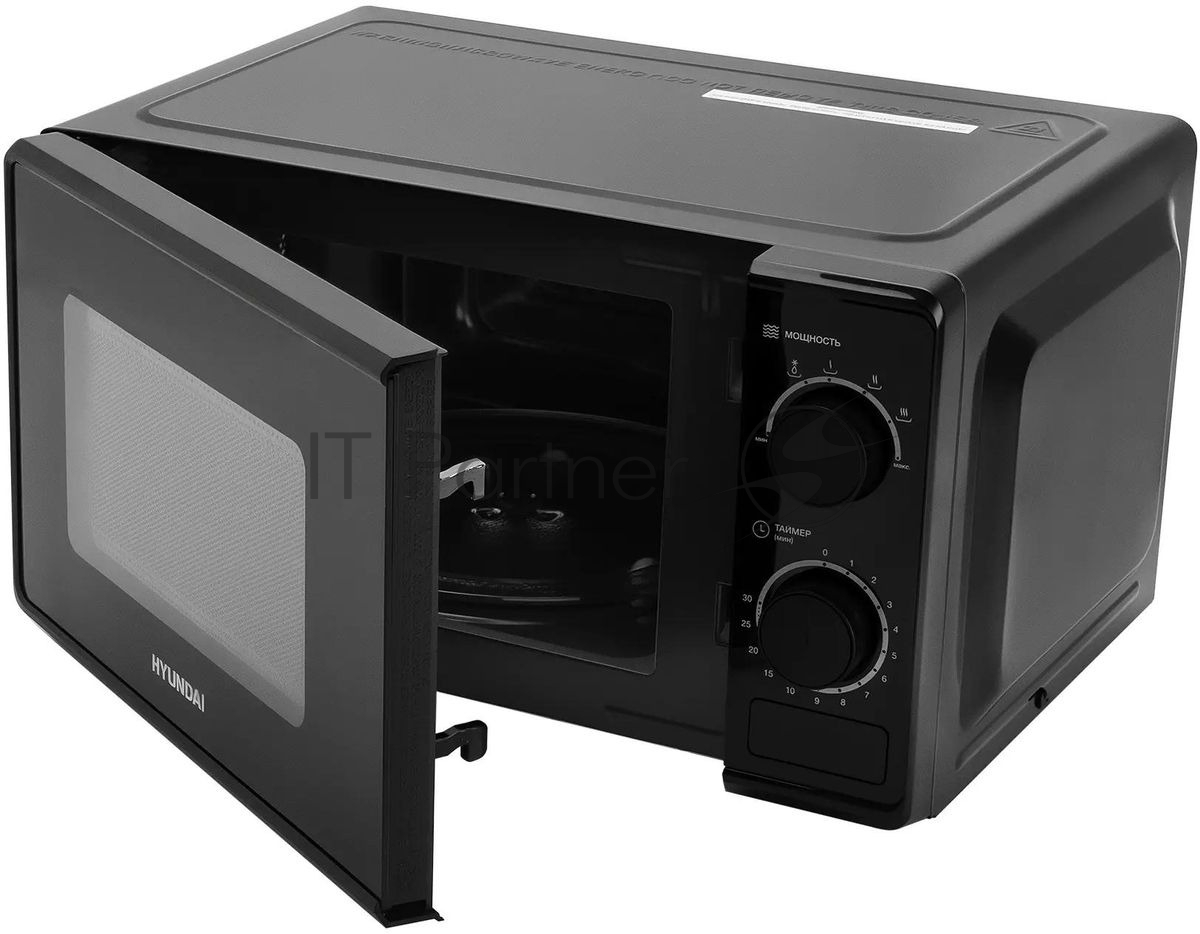 Микроволновая печь Hyundai HYM-M2096 черный, 20 л, 700 Вт, переключатели - поворотный механизм