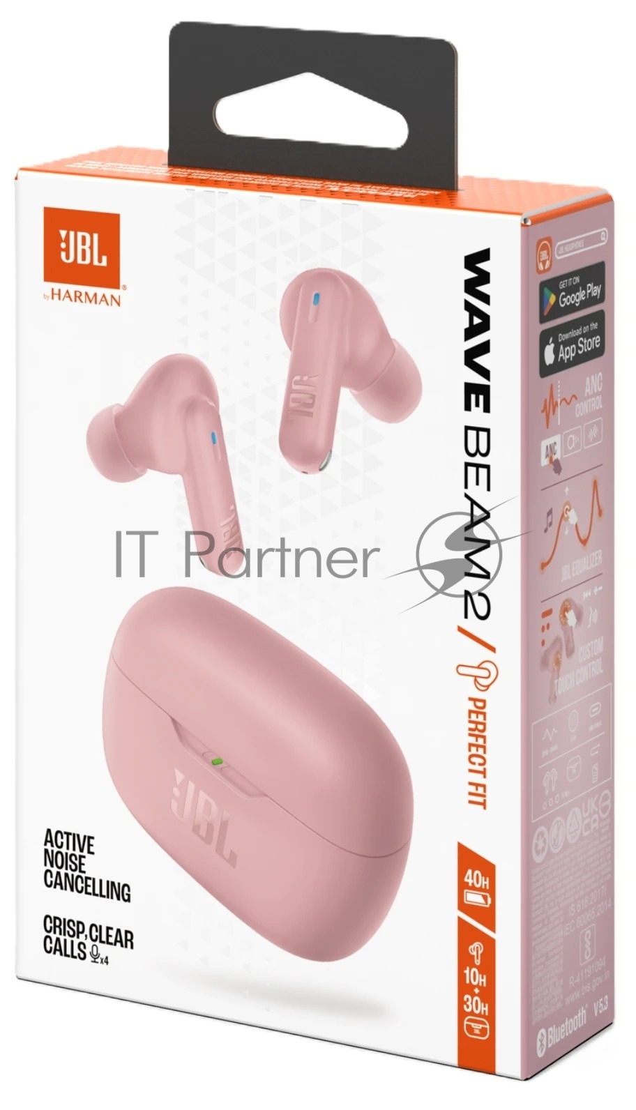Наушники TWS JBL Wave Beam 2 розовый, внутриканальные, Bluetooth, активное шумоподавление, до 40 ч