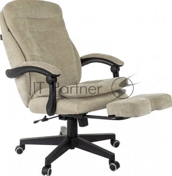 Кресло руководителя Бюрократ T-9950MSG-F Fabric песочный Light-21, крестов. пластик, подст. для ног