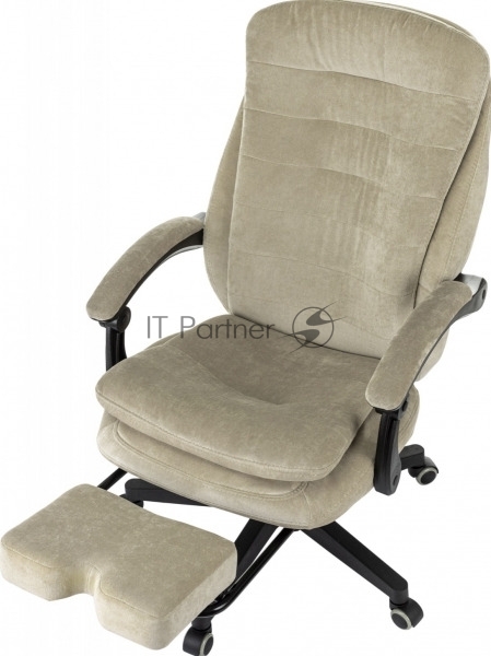 Кресло руководителя Бюрократ T-9950MSG-F Fabric песочный Light-21, крестов. пластик, подст. для ног
