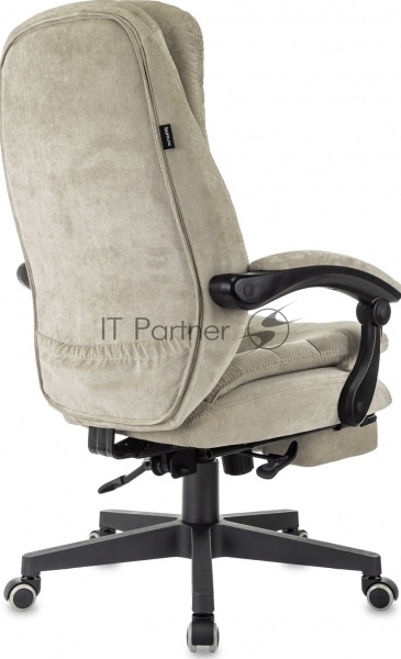 Кресло руководителя Бюрократ T-9950MSG-F Fabric песочный Light-21, крестов. пластик, подст. для ног