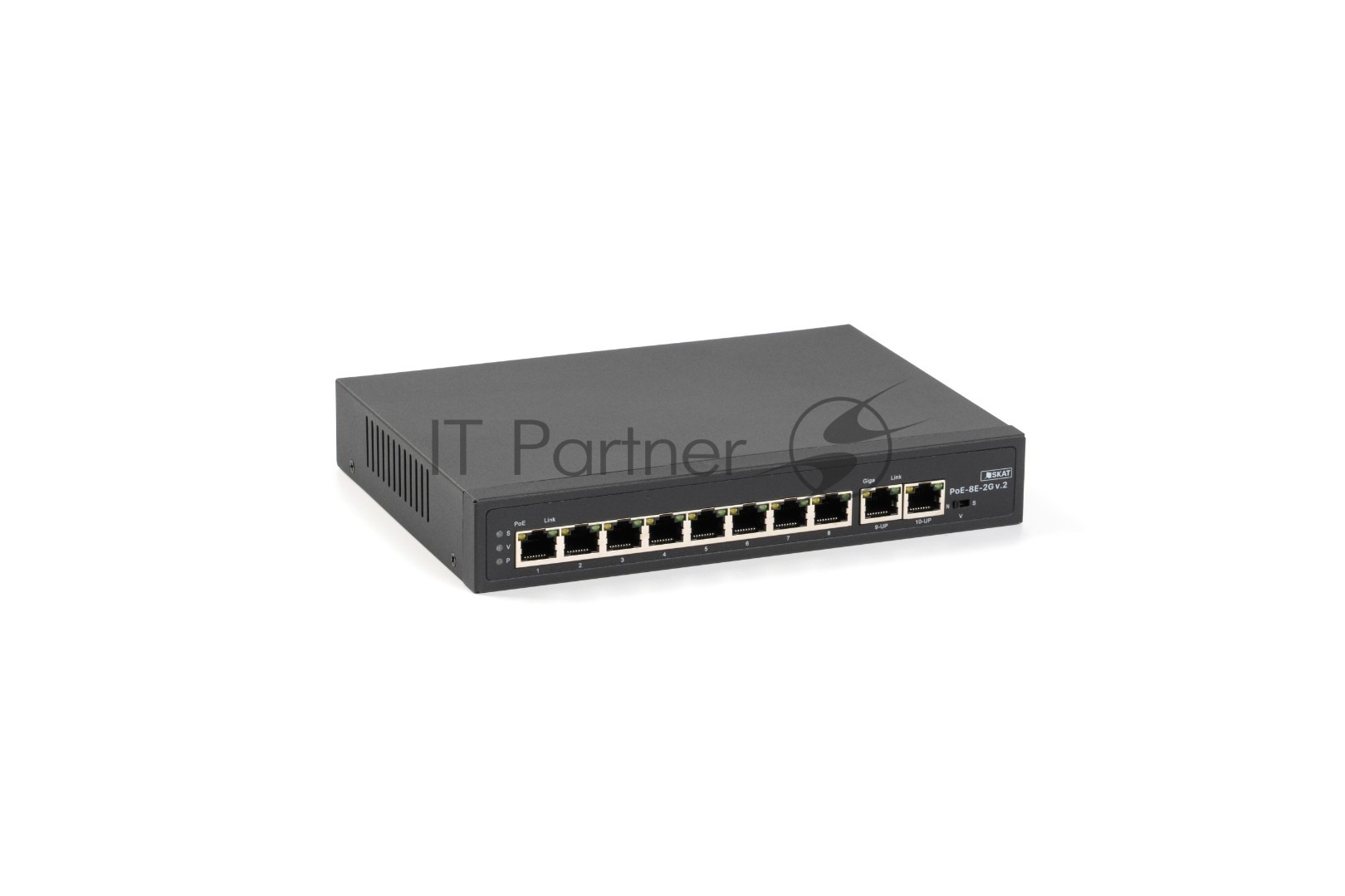 SKAT PoE-8E-2G v.2 коммутатор PoE+, мощность 120Вт, порты: 8-Ethernet, 2-Uplink