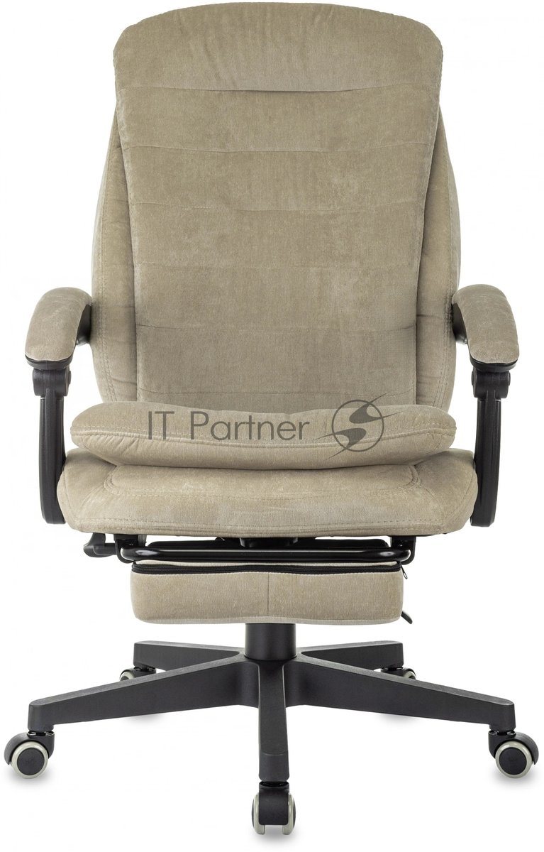 Кресло руководителя Бюрократ T-9950MSG-F Fabric песочный Light-21, крестов. пластик, подст. для ног