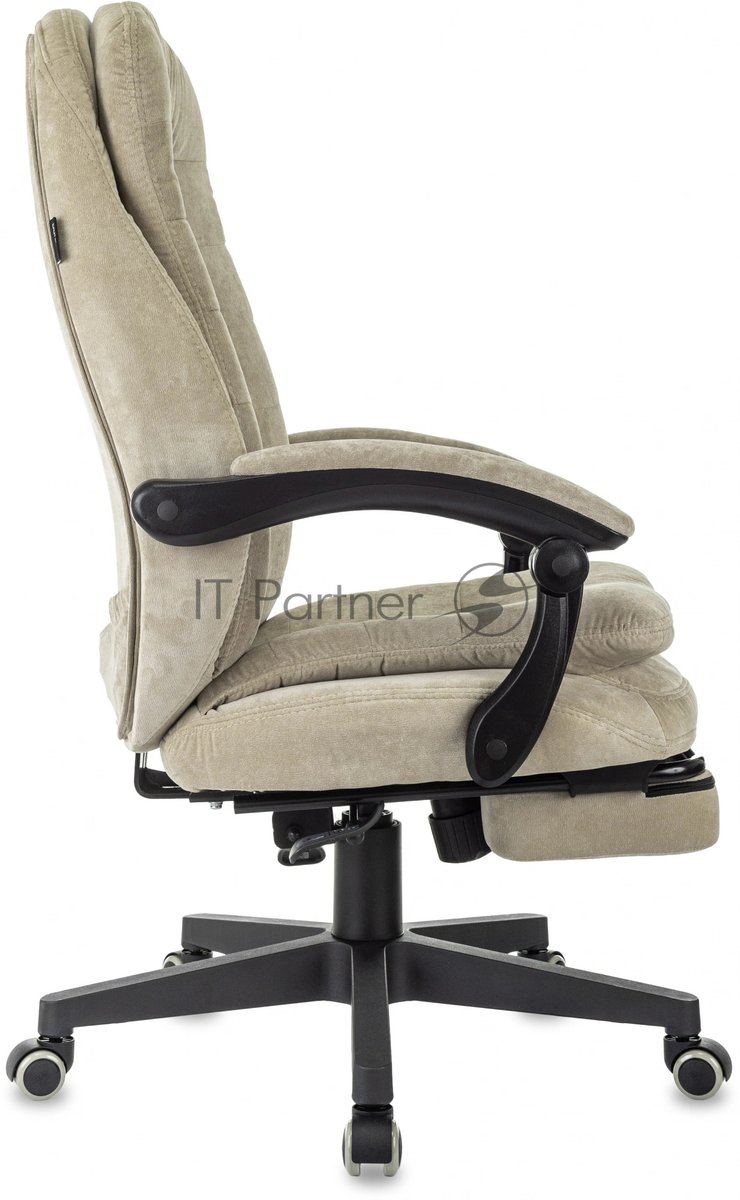 Кресло руководителя Бюрократ T-9950MSG-F Fabric песочный Light-21, крестов. пластик, подст. для ног