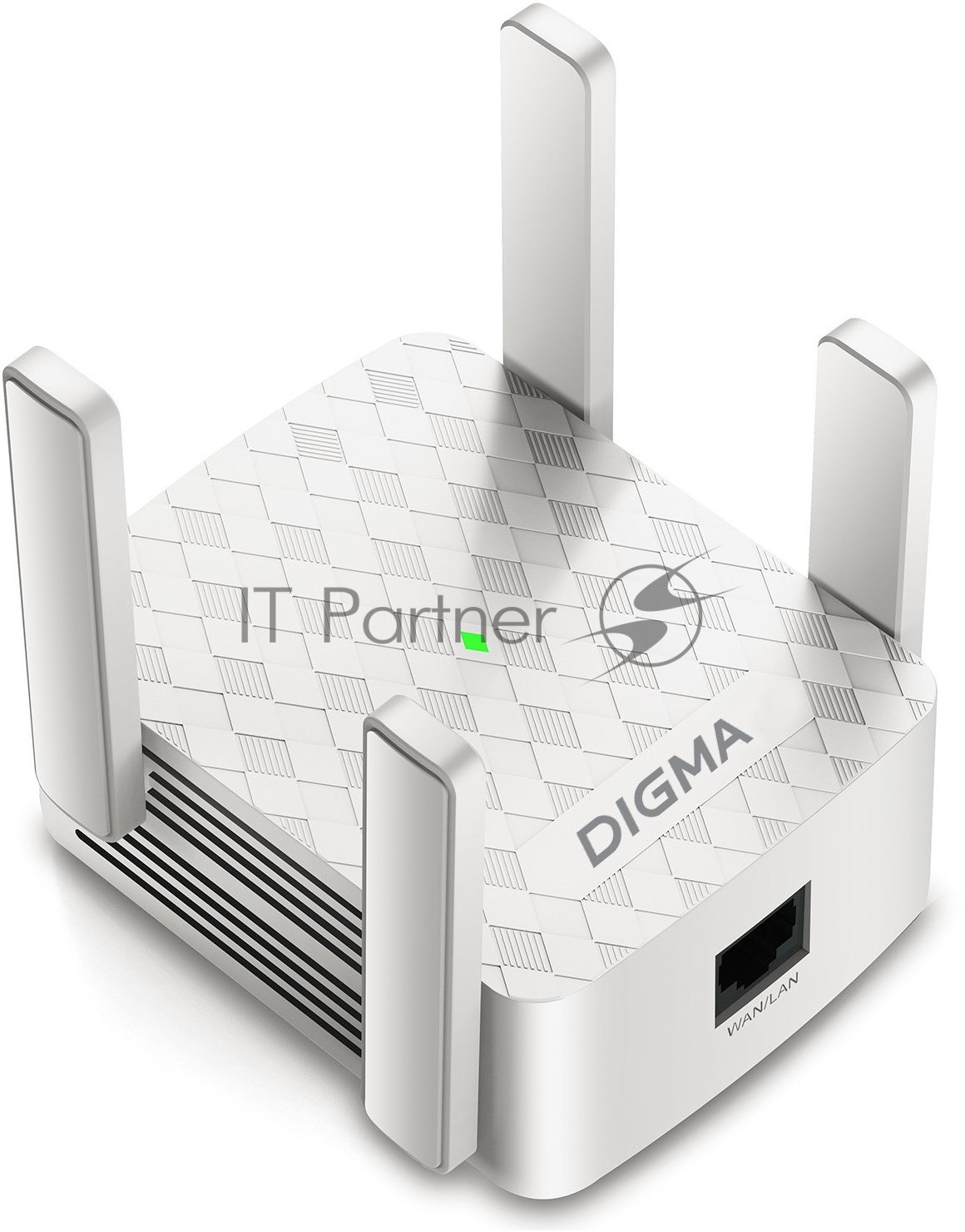 Повторитель беспроводного сигнала Digma D-WR400 AC1200 10/100BASE-TX/Wi-Fi белый
