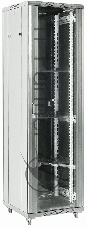 Rexant (04-4268-211) Шкаф телекоммуникационный напольный 42U 600х800мм пер.дв.стекл металл 2 бок.пан. направл.под винты 800кг серый 230град. IP20 сталь