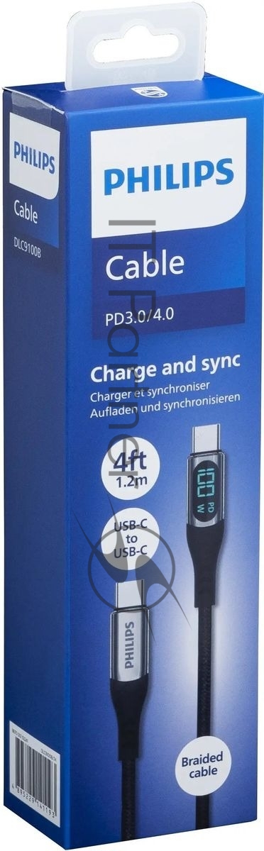 Кабель Philips DLC9100 USB Type-C (m)-USB Type-C (m) 1.2м черный коробка (упак.:1шт)