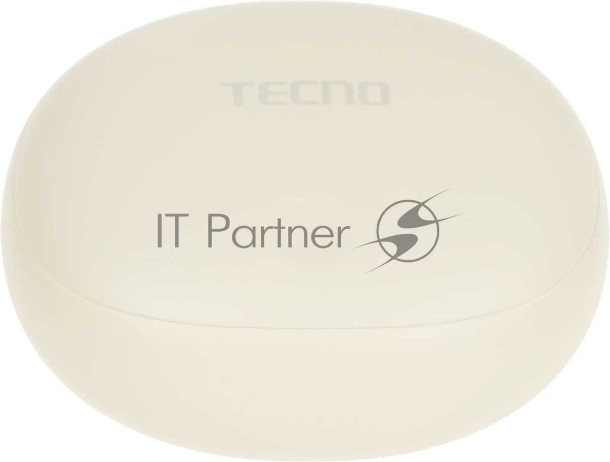 Наушники TWS Tecno True 1 (TU01) белый (кремовый), внутриканальные, Bluetooth, адаптивное шумоподавление, до 6 ч