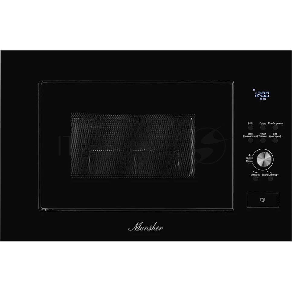 Встраиваемая микроволновая печь Monsher MMH 2050 B черный, 23 л, 900 Вт, переключатели - кнопки, поворотный механизм