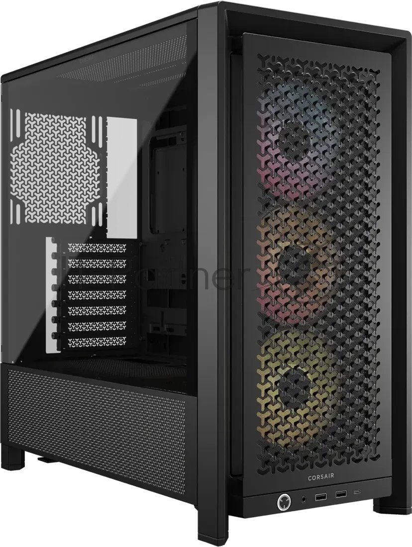 Корпус Corsair Frame 4000D RS ARGB Black, Midi-Tower, чёрный, 3 x 120 мм