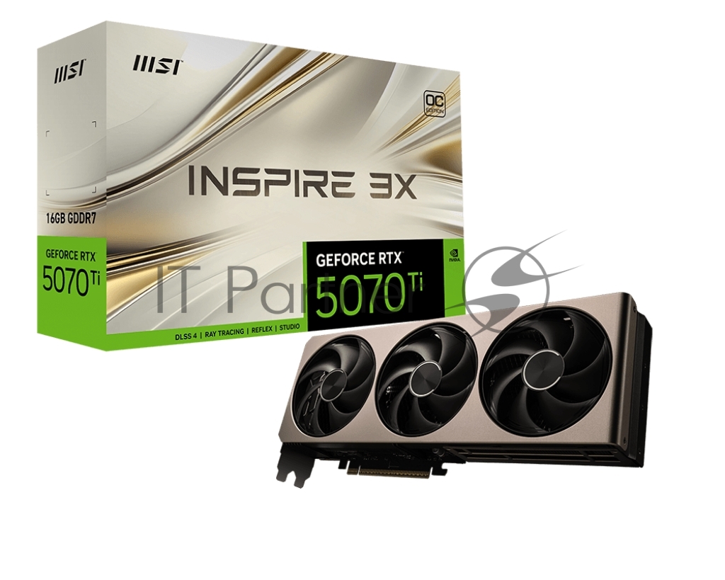 Видеокарта MSI GeForce RTX 5070 Ti 16G INSPIRE 3X OC RTX5070TI 16Gb 256bit GDDR7 2482/28000 HDMIx1 DPx3 HDCP