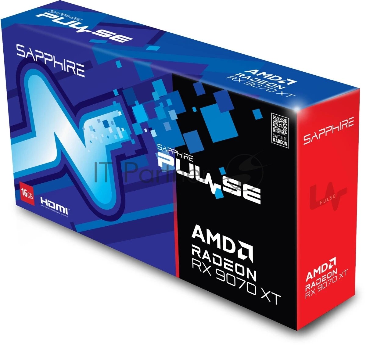 Видеокарта Sapphire AMD Radeon RX 9070 XT PULSE GAMING, 16 GB GDDR6, 256 bit, 2xDisplayPort, 2xHDMI, GPU 2400 MHz