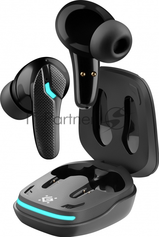 Наушники TWS Defender CyberDots 285 черный, внутриканальные, Bluetooth, светодиодная подсветка, до 4 ч