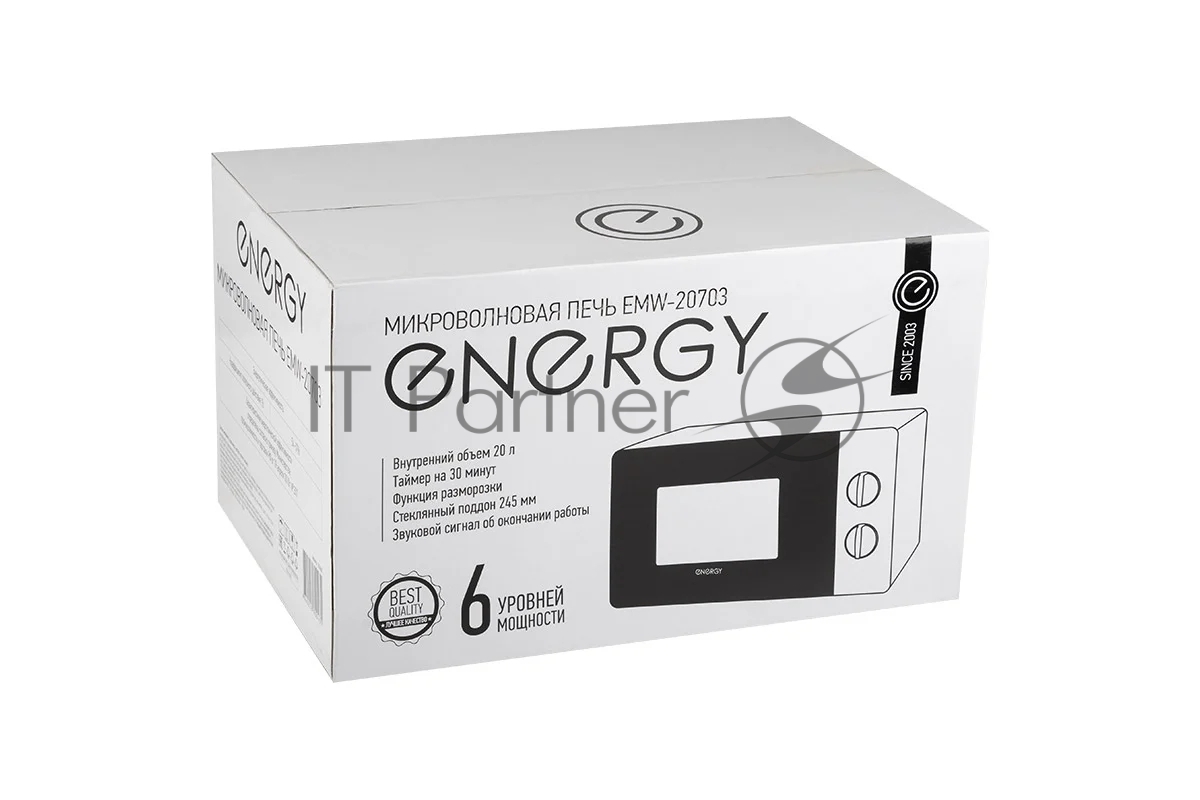 Микроволновая печь Energy EMW-20703 белый, 20 л, 700 Вт, переключатели - поворотный механизм