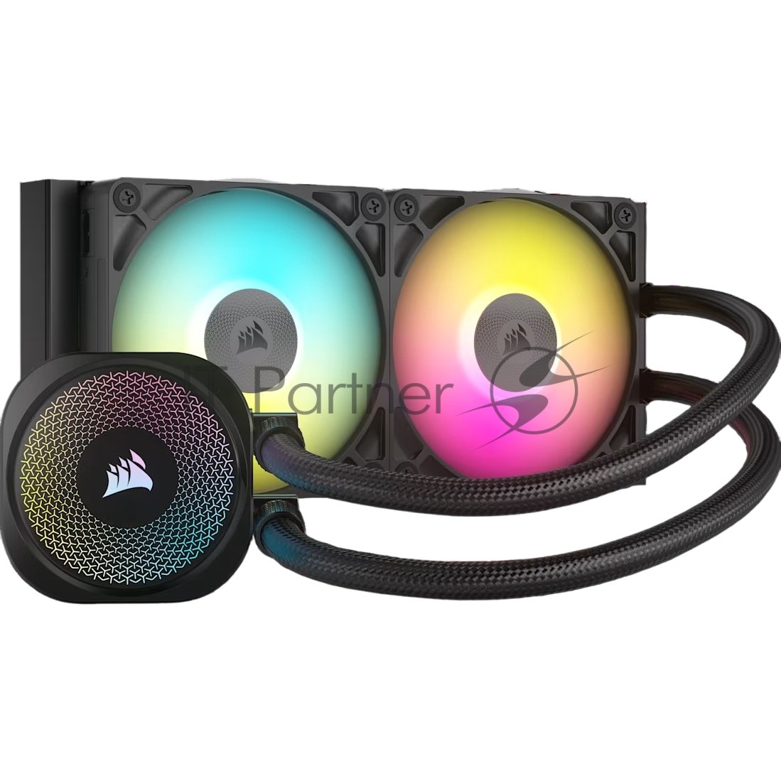 Система жидкостного охлаждения Corsair iCUE LINK TITAN 240 RX RGb (240мм, черный, RGb/ Fans: 2x120мм, 73.5CFM, 36dBA, 2100RPM/ S: 1851, 1700, AM5, AM4)