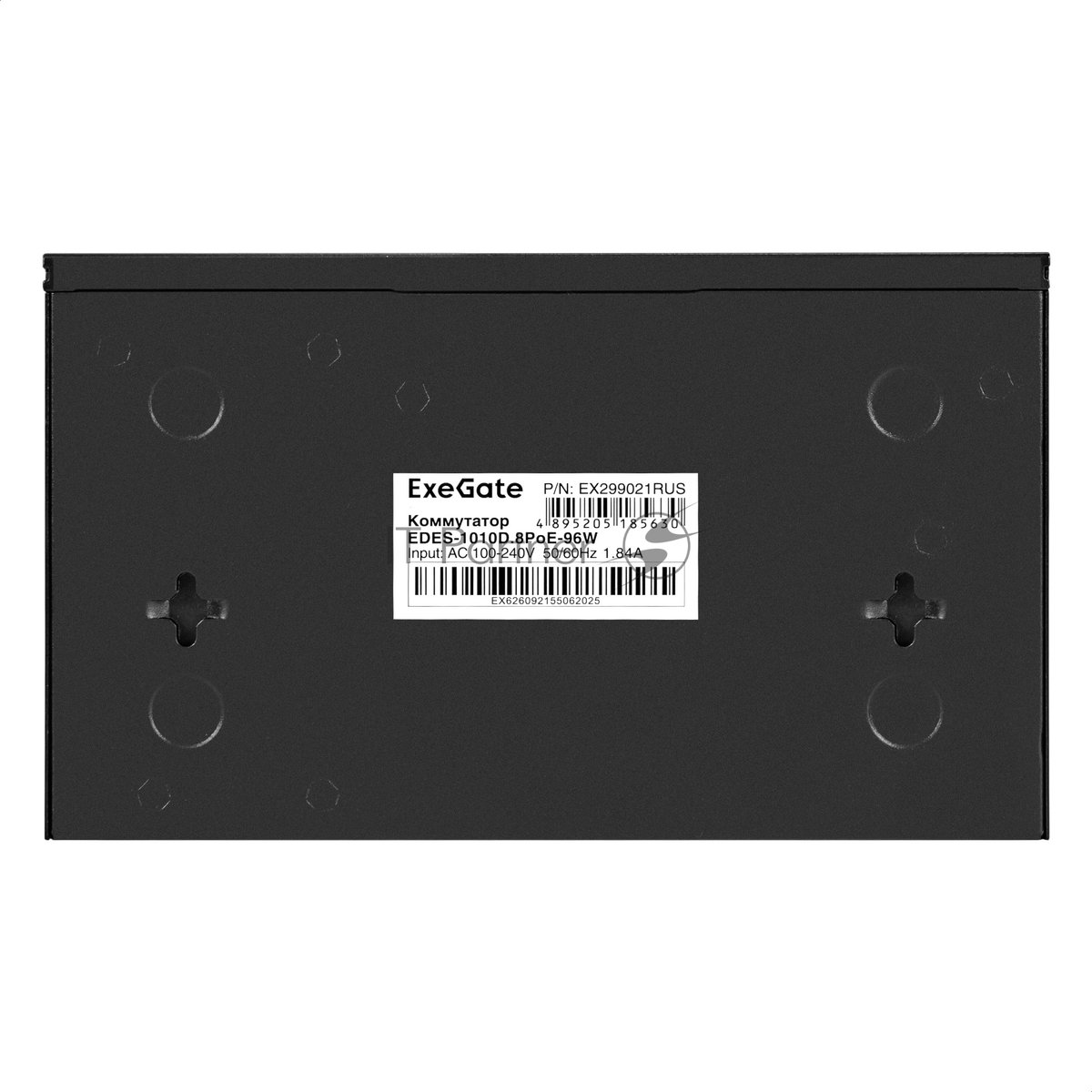 Коммутатор ExeGate EDES-1010D.8PoE-96W, 8×100 Мбит/с PoE + 2×100 Мбит/с, неуправляемый