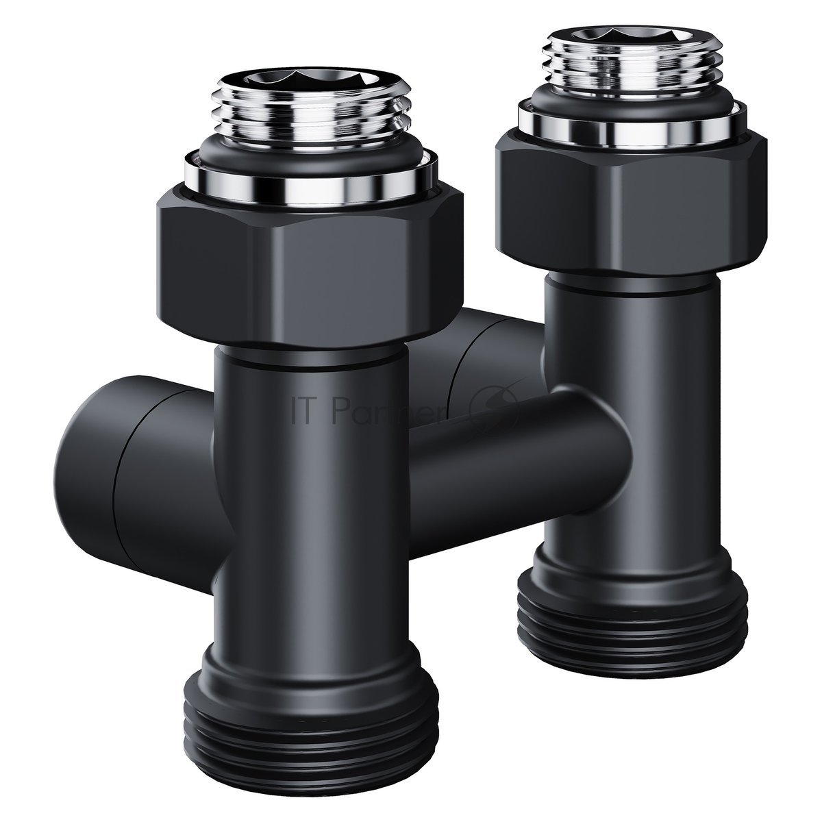 Узел нижнего подключения Royal Thermo Design прямой 1/2"х3/4" EK черный