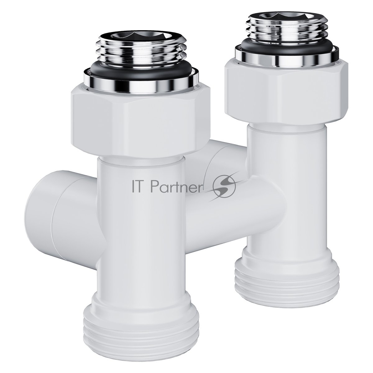 Узел нижнего подключения Royal Thermo Design прямой 1/2"х3/4" EK (белый)
