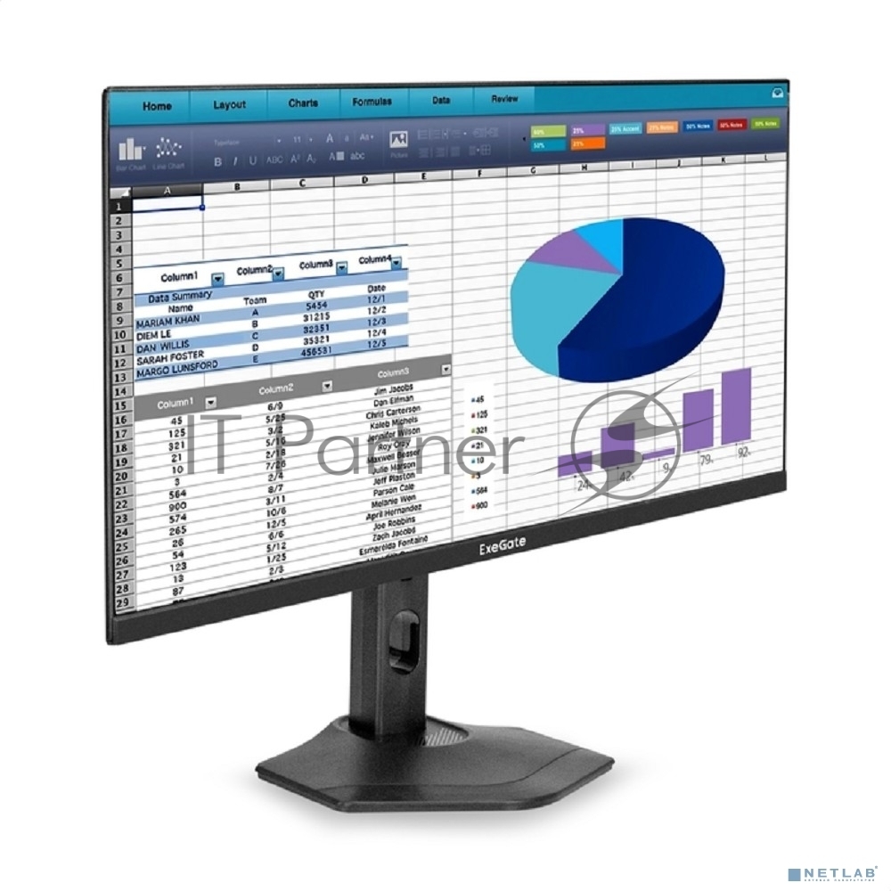 Монитор 23.8" ExeGate ProSmart EZ2400C IPS 1920x1080, 75 Гц, 3 мс, 16:9, 250 кд/м², VGA, HDMI 2.0, DP 1.2, USB, 3.5 Jack, динамики (2x3 Вт), FreeSync, черный