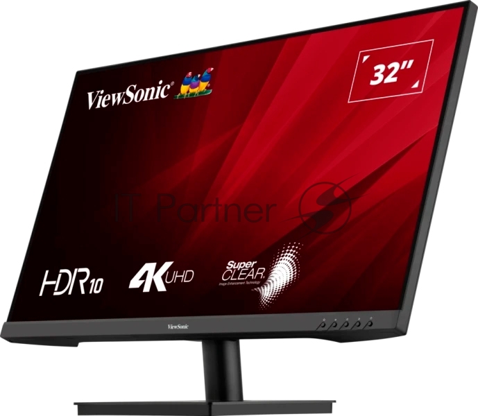 Монитор 32" ViewSonic VA3208-4K-HD VA 3840x2160, 60 Гц, 4 мс, 16:9, 300 кд/м², 2×HDMI 2.0, DP 1.4, 3.5 Jack, HDR10, черный