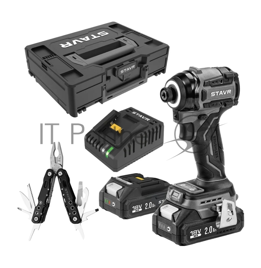 Дрель-шуруповерт СТАВР SID 18BL-200V-2K, 18 В, 2 Ач, 200 Нм, бесщеточный, ударный