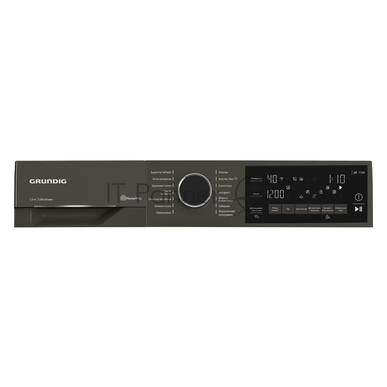 Стиральная машина Grundig GW7P77H21M антрацит, загрузка фронтальная 7.5 кг, 1200 об/мин., класс: A