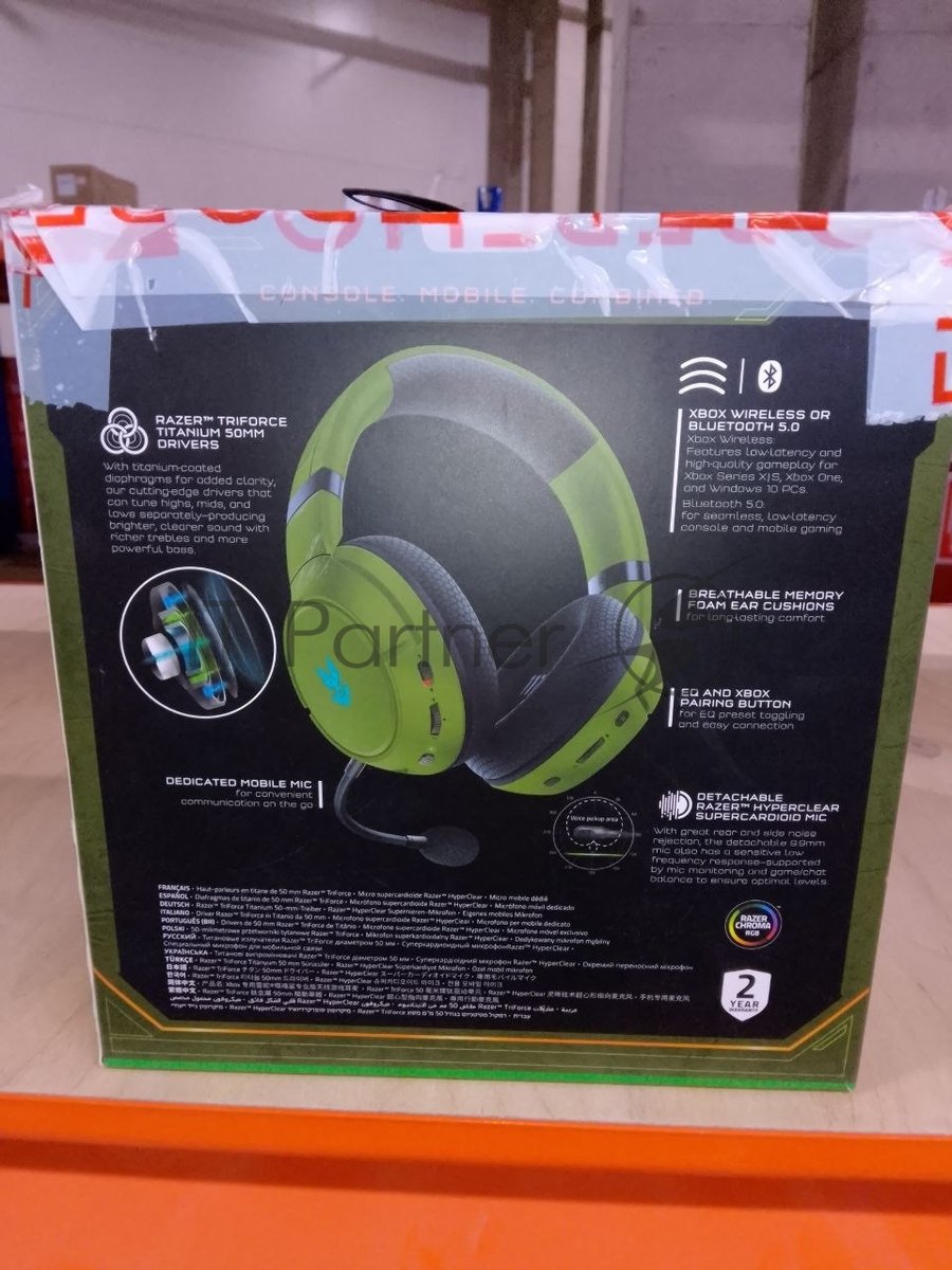 (Поврежденная упаковка) Гарнитура беспроводная Razer Kaira Pro for Xbox - HALO Infinite черный/green (RZ04-03470200-R3M1_ВУ)