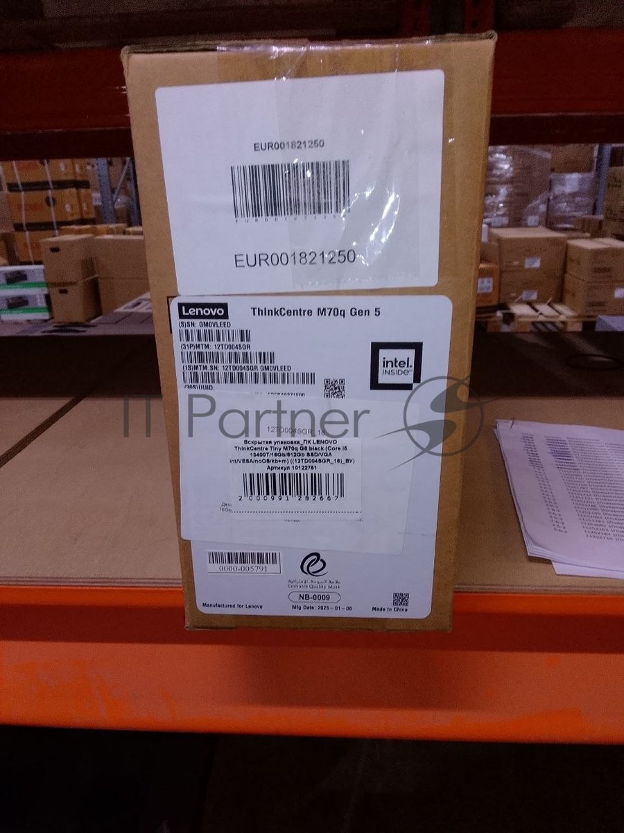 (Поврежденная упаковка) ПК LENOVO ThinkCentre Tiny M70q G5 черный (Core i5 13400T/16Gb/512Gb SSD/VGA int/VESA/noOS/kb+m) ((12TD004SGR_16)_ВУ)