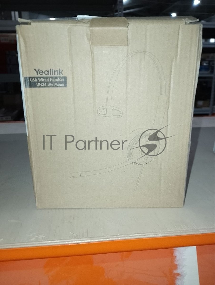 (Поврежденная упаковка) Проводная гарнитура Yealink UH34 Lite Mono UC, USB, черный (UH34 Lite Mono UC)