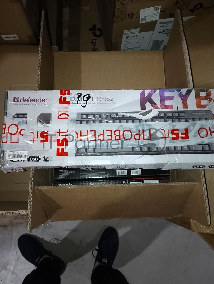 (Поврежденный товар) Клавиатура проводная DEFENDER Daily HB-162 RU черный (USB, 104 клавиши + FN) (45162_(Поврежденный товар) 005330)