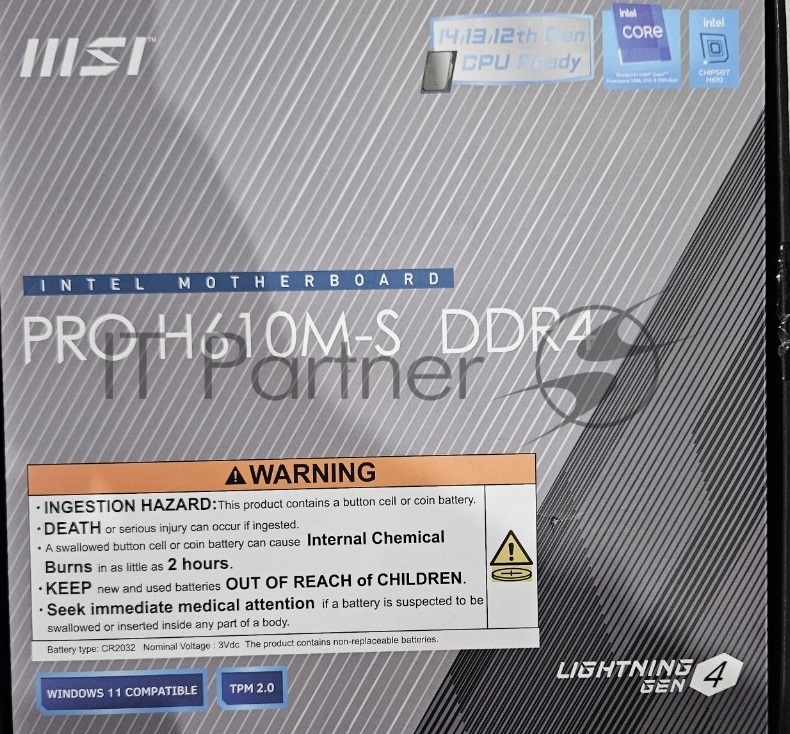 (Из ремонта, рабочий, гарантия 14 дней) Материнская плата MSI PRO H610M-S DDR4, LGA 1700, Intel H610, 2xDDR4, 2xSATA, 1xM.2, 1xPCIe 4.0 x16, 1xPCIe 3.0 x1, 1xHDMI, 1x1Gb LAN, 4xUSB 2.0, 2xUSB 3.2 Gen 1, 3x3.5 мм, 7.1, Micro-ATX