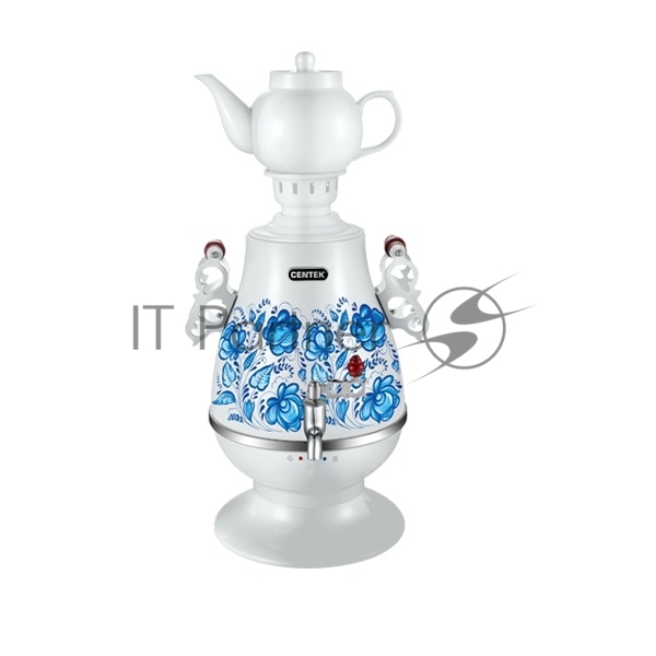 Самовар электрический CENTEK СТ-0091A Самовар Centek СТ-0091 A (белый+рисунок), 4.0л, 2300Вт, поддерж.t + LED индикатор, керам заварник
