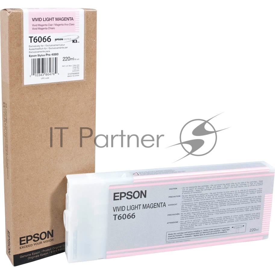 Картридж EPSON T6066 светло-пурпурный насыщенный повышенной емкости для Stylus Pro 4880