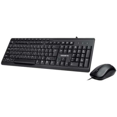 Комплект клавиатура+мышь Gigabyte GK-KM6300 проводной, USB, 1000 DPI, чёрный