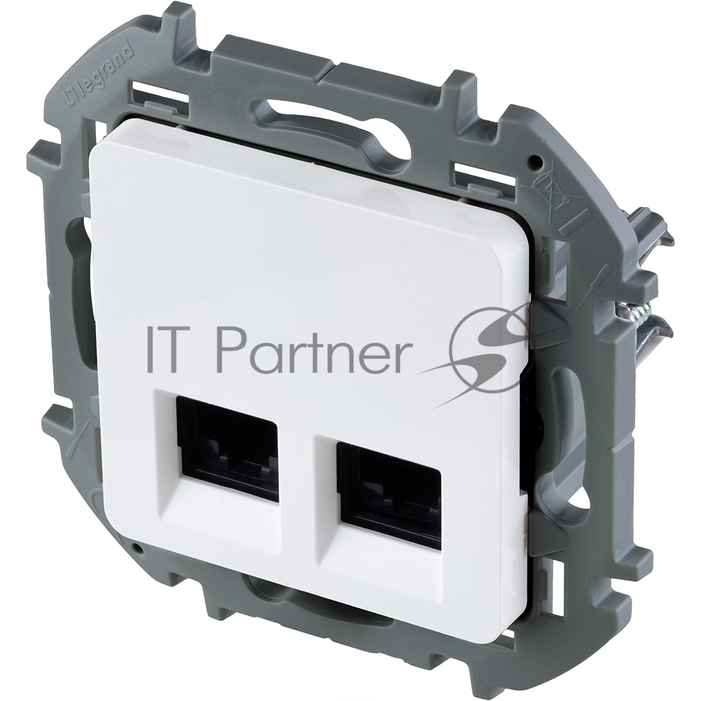 INSPIRIA Розетка компьютерная двойная RJ45 категория 6 UTP белый