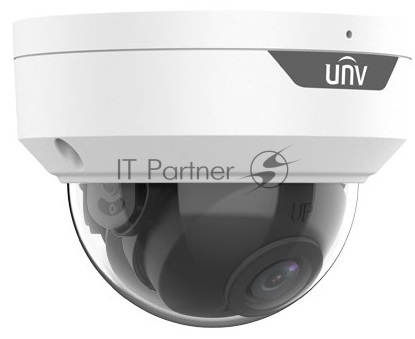 Видеокамера Uniview IP купольная антивандальная, 1/2.7" 8 Мп КМОП @ 20 к/с, ИК-подсветка до 30м., EasyStar 0.005 Лк @F1.6, объектив 2.8 мм, WDR, 2D/3D DNR, Ultra 265, H.265, H.264, MJPEG, 2 потока, вс