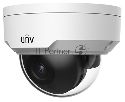 Видеокамера Uniview IP купольная антивандальная, 1/3" 4 Мп КМОП @ 30 к/с, ИК-подсветка до 30м., 0.01 Лк @F2.0, объектив 2.8 мм, DWDR, 2D/3D DNR, Ultra 265, H.265, H.264, MJPEG, 2 потока, детекция движ