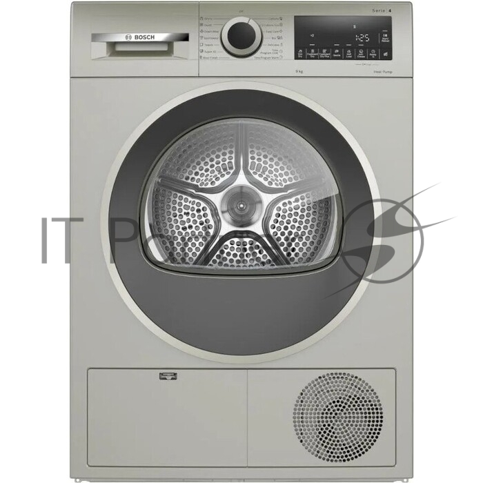 Сушильная машина Bosch WQG1420XME серый, 9 кг, сушка - конденсационная, программ - 15, 59.8 x 84.2 x 64.8 см