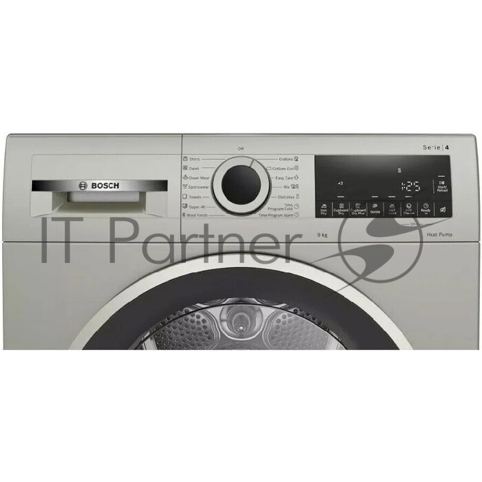 Сушильная машина Bosch WQG1420XME серый, 9 кг, сушка - конденсационная, программ - 15, 59.8 x 84.2 x 64.8 см