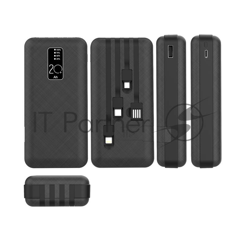 Rexant (30-2039) Портативное зарядное устройство Power Bank (аккумуляторная батарея) 20000 mAh, черное