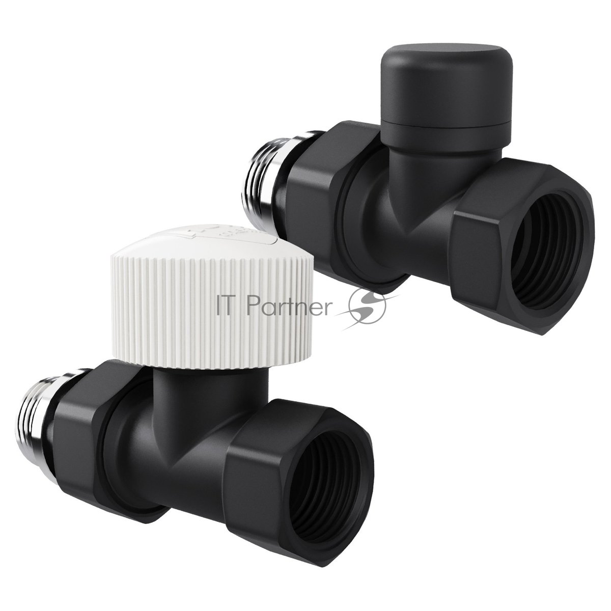 Набор термостатический прямой Royal Thermo Design 1/2"М30х1,5 черный