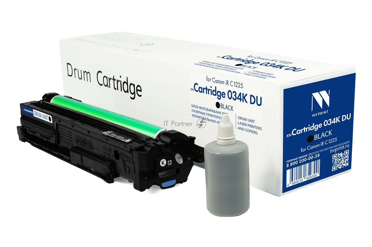 Блок фотобарабана NVPrint совместимый NV-034K DU черный для Canon iR C1225 (34000k)