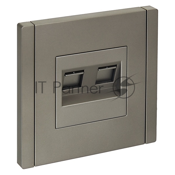 Розетка компьютерная IEK FORTE&PIANO FP533 2-ая RJ45 кат.5E сталь