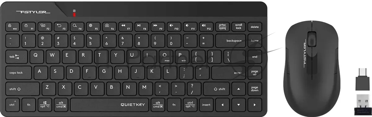 Комплект клавиатура+мышь A4Tech FStyler FG2200 Air2 беспроводной, USB, 1200 DPI, черный